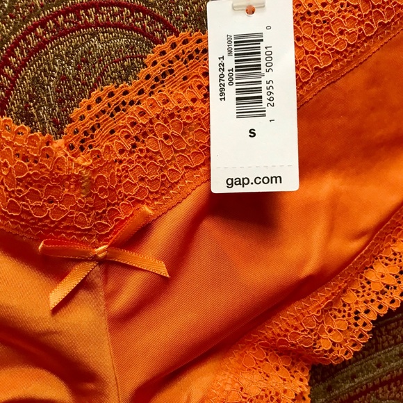 SOLD! N/A - GAP Cheeky Panty Lace Trim ~ Orange ~Small~New+Tag - Picture 2 of 4